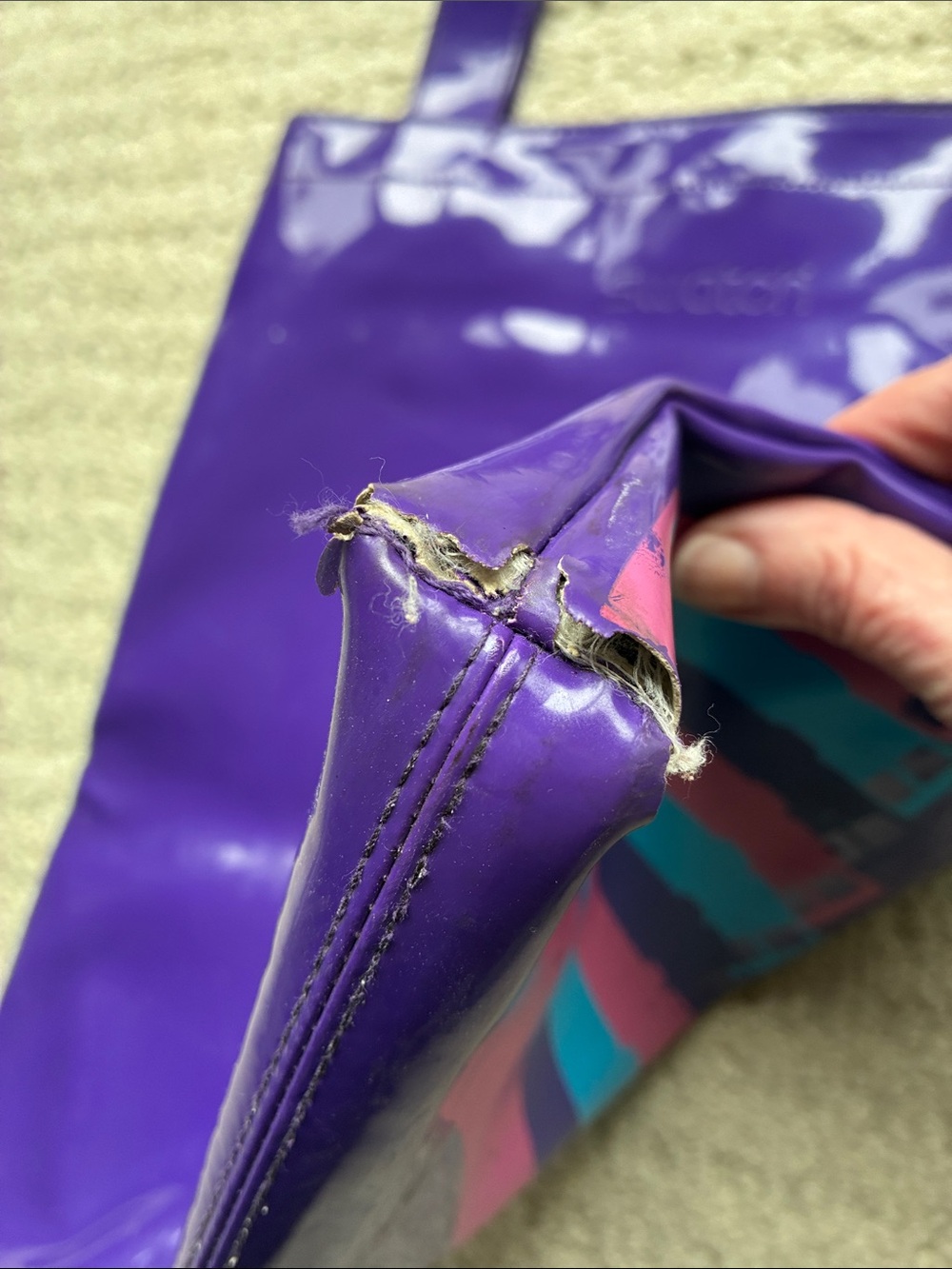 Swatch Vintage Purple Vinyl Tote Bag Watch Strap Graphic Print - Picture 6 of 12